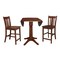 International Concepts Round 42 in Rd Ped Gathering Ht Table, 2 Counter Ht Stools, Espresso, 42 W, 42 L, 36.3 in H, Wood K581-42DPT-27-S102-2 - alternate 6
